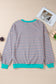 Elliana Stripe Crossed Stitch Drop Shoulder Sweatshirt