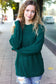 Classy Chic Hunter Green Mock Neck Chest Pocket Knit Sweater