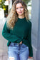 Classy Chic Hunter Green Mock Neck Chest Pocket Knit Sweater