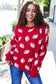 Game Day Red Football Print Jacquard Knit Sweater