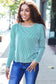 Hello Beautiful Green Rib Dolman Cropped Top