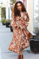 Feeling Femme Mocha Floral Print V Neck Satin Maxi Dress