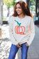 Pumpkin Spice Metallic Yarn Embroidered Oversized Sweater