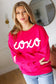 Love In the Air Fuchsia "Xoxo" Embroidered Sweater