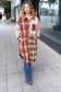 Stand Out Rust & Taupe Color Block Plaid Longline Shacket