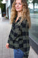 Casual Chic Army Green Plaid Button Down Long Sleeve Top