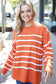 Stand Out Rust Striped Oversized Knit Sweater