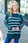 Stand Out Hunter Green Striped Oversized Knit Sweater