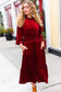 Holiday Dreaming Burgundy Velvet Mock Neck Smocked Waist Dress