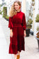 Holiday Dreaming Burgundy Velvet Mock Neck Smocked Waist Dress