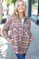 Be You Best Taupe Plaid Quilt Lined Button Down Shacket