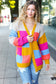 Spread Joy Multicolor Chunky Knit Color Block Patchwork Cardigan