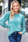 Holiday Ready Green Snowflake Brushed Hacci Sweater Top