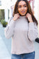 Stay Awhile Taupe Brushed Melange Puff Short Sleeve Sweater