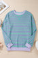 Elliana Stripe Crossed Stitch Drop Shoulder Sweatshirt