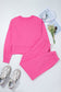 Vera Raw Edge Half Buttons Pullover and Jogger Pants Set