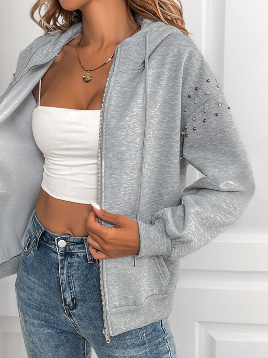 Arlet Rhinestone Full Zip Hoodie