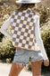 Mindi Checkered Sherpa Collared Jacket Vest