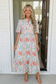 Lunch at the Museum Floral Midi Dress in Sky Blue