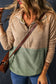 Melissa Two Tones Color Block Half Zip Fleece Sweatshirt
