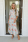 Lunch at the Museum Floral Midi Dress in Sky Blue