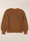 Pearl Detail Round Neck Long Sleeve Sweater