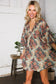 Autumn Equinox Antique Rose Boho V Neck Dress