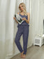 Fuzzy V-Neck Cami and Pants Lounge Set