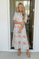 Lunch at the Museum Floral Midi Dress in Sky Blue