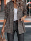 Plaid Button Up Lapel Collar Blazer