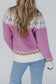 Geometric Round Neck Long Sleeve Sweater