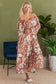 Willow Floral Shirred Square Neck High Waist Maxi Dress