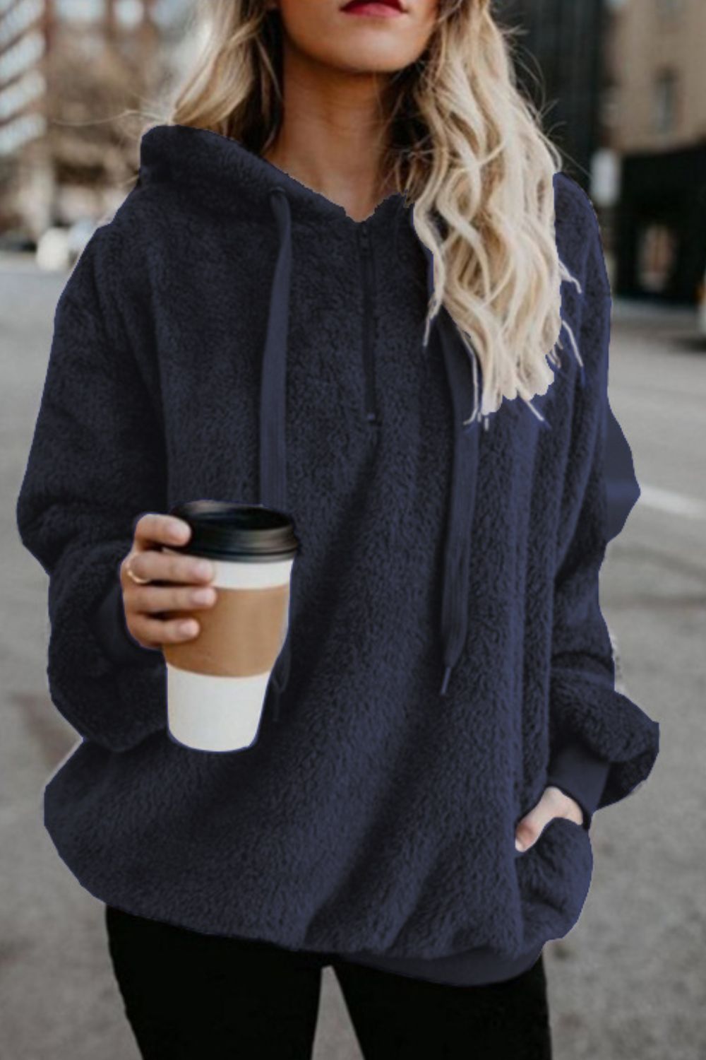 Teri Quarter-Zip Teddy Hoodie