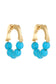 Gold Turquoise Bead Plated Alloy Hook Earrings