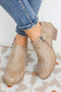Tulip Opening Suede Ankle Boots
