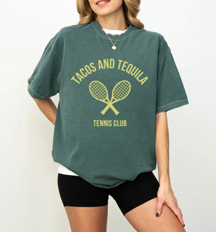 Tacos & Tequila Tennis Club Tee