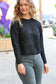 Black Mélange Round Neck Knit Sweater