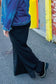 Weekend Ready Black Scuba Knit Drawstring Wide Leg Pants