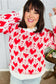 True Hearts Ivory & Red Heart Oversized Sweater