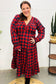 All I Want Red Plaid Elastic V Neck Tiered Maxi Dress