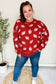 Game Day Red Football Print Jacquard Knit Sweater