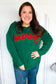 Be Merry Hunter Green Pop Up Lurex Sweater