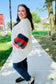 Weekend Ready Ivory Multicolor Mixed Thread Bubble Sleeve Cardigan