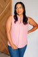 Matter of Fact Pleat Front Sleeveless Blouse in Pink