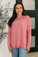 Mellow Mood Heathered Pullover in Dark Red