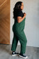 Totally Me Spaghetti Strap Jumpsuit in Dark Green