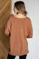 V-Neck Front Seam Sweater in Deep Camel