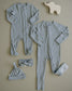 Heather Grey Ribbed Bamboo Zipper