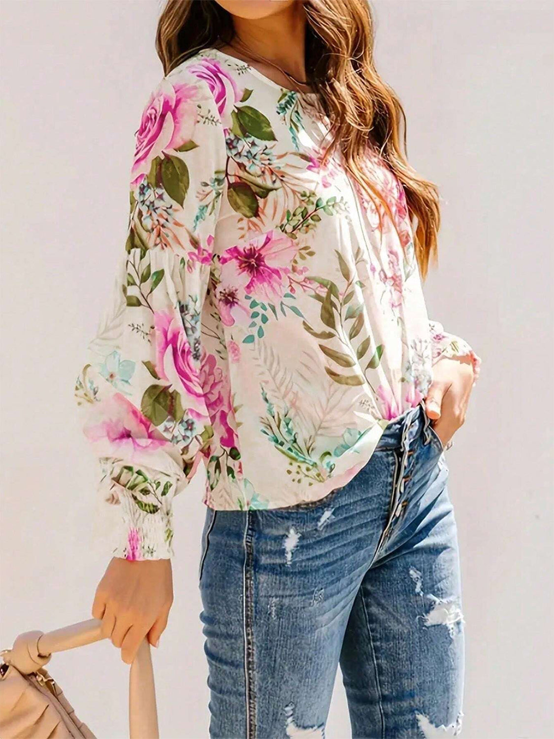 Blossom Lantern Sleeve Blouse