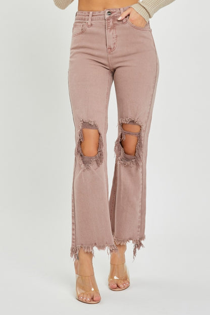 Zola RISEN Distressed Ankle Bootcut Jeans